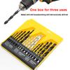 Construction Drill Three Point Woodwork Drill 16pc Mix Straight Handle Bit Plastic Wood Metal Twist Drill Locate Tool Accessory