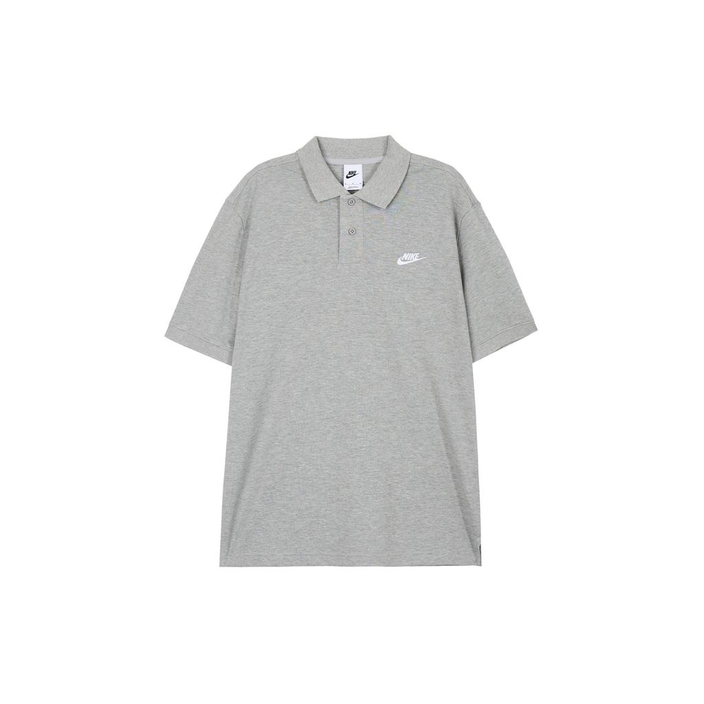 Nike Printed Logo Short Sleeve Polo Shirt Men Tops Gray FN3895-063