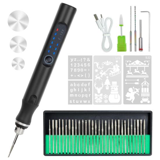 

Гравіруюча ручка, що перезаряджається USB, бездротовий міні-електричний гравер Гравірувальна машина Ротаційний інструмент Гравіровані ювелірні вироби Інструмент для скляного каменю