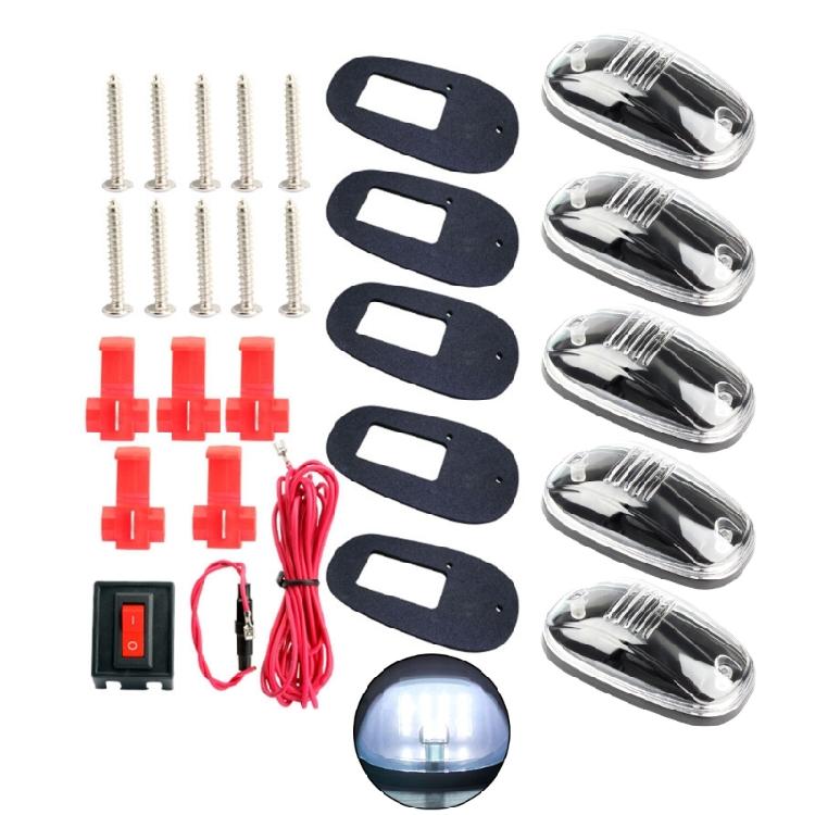 5Pcs Cab Marker Lights Cab Lights Roof Running Top Marker Lights Amber Lights