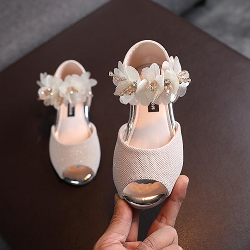 Fashion Girls' Sandals Summer New Children's Sandals Flower Girl Shoe Soft Soled Children's Shoes Anti Slip Girls' Flat Shoes