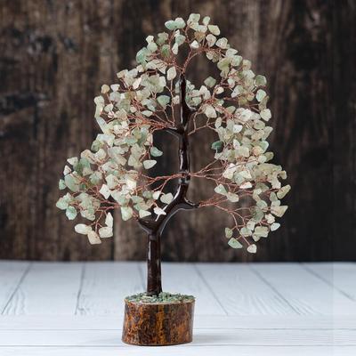 Green Jade Crystal Tree Good Luck Showpiece for Home Decor Items Crystals Gemstones Bonsai Money Tree for Good Luck, Decoration Gift Item,