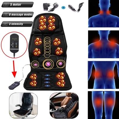 Electric Heating Car SUV Massage Cushion, Home Cushion Body Back Waist Relaxation Vibration Massage Support Pad Black