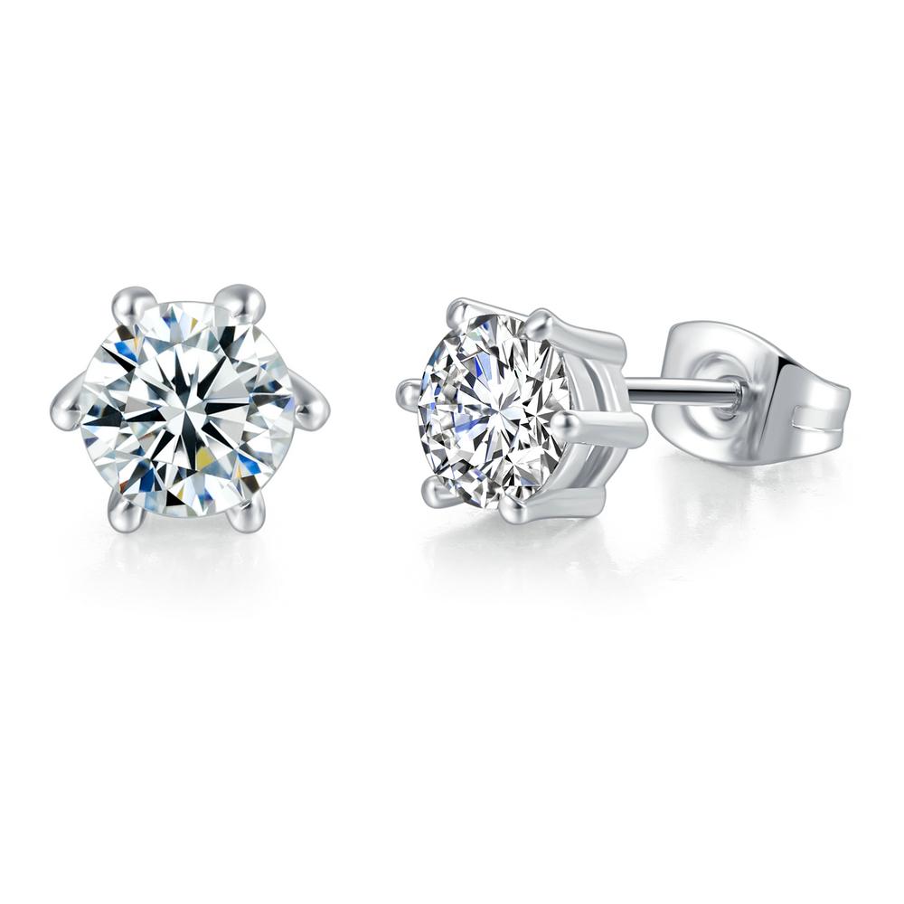 Simple Crystal Stud Earrings Piercing Ear Studs For Women Exquisite Wedding Party Gift AAA+ Cubic Zircon Jewelry DWE035M