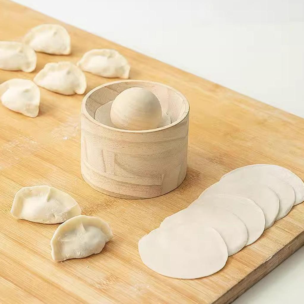 Pressa per Involucri di Ravioli in Legno, Stampo in Legno, Adatto per Realizzare Panini Rotondi, Torte Fatte a Mano e Involucri Sferici per Ravioli