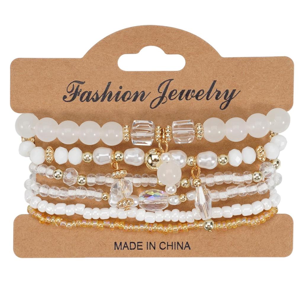 Bohemian Handmade Beaded Women's Bracelet Set - 6 Romantic Pieces