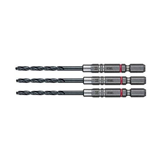 VESSEL Cushion Drill Metal Work Hex Shank Bit Set 3.5mm 3 AMD3S-3.5