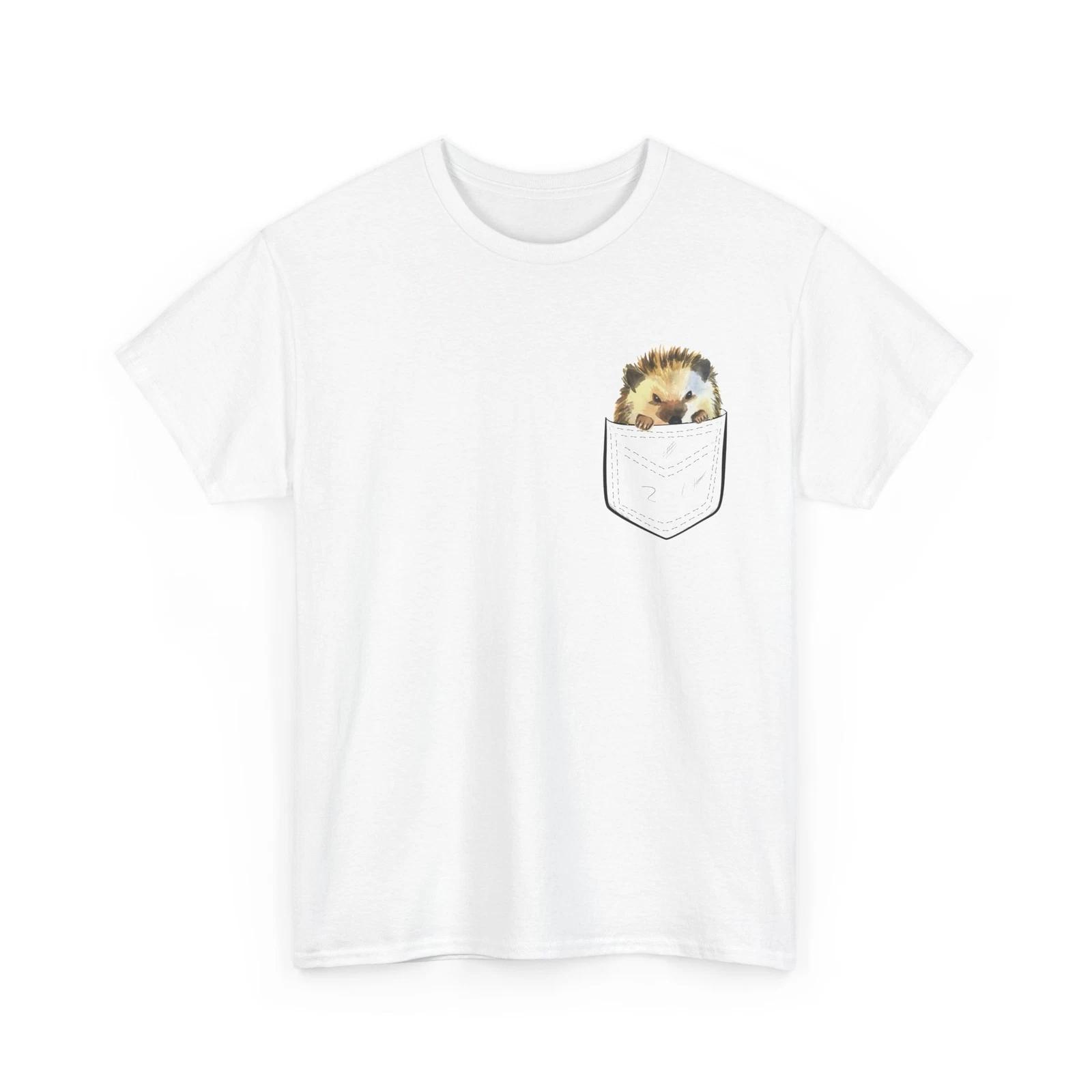 Hedgehog Shirt, Hedgehog Pocket Hedgehog Animals Lovers Women Men T-shirt L