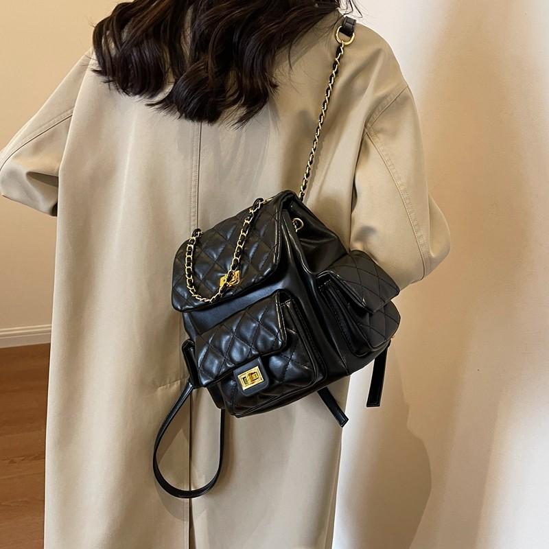 

Bag Women s 2025 New Fashion One Shoulder Back Handbag Bag Double Back Bag чорний