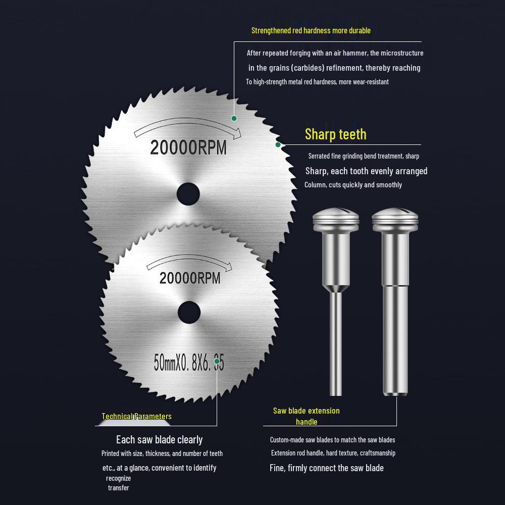 High-Speed Steel Small Circular Saw Blade Set for Electric Grinders and Drills