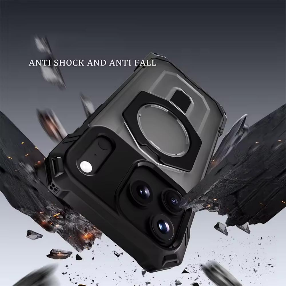 Heavy Military Armor Shockproof Case For iPhone 17 Pro Max 17 Air 17 Pro Magsafe Magnetic Ring Stand Holder Hard Cover