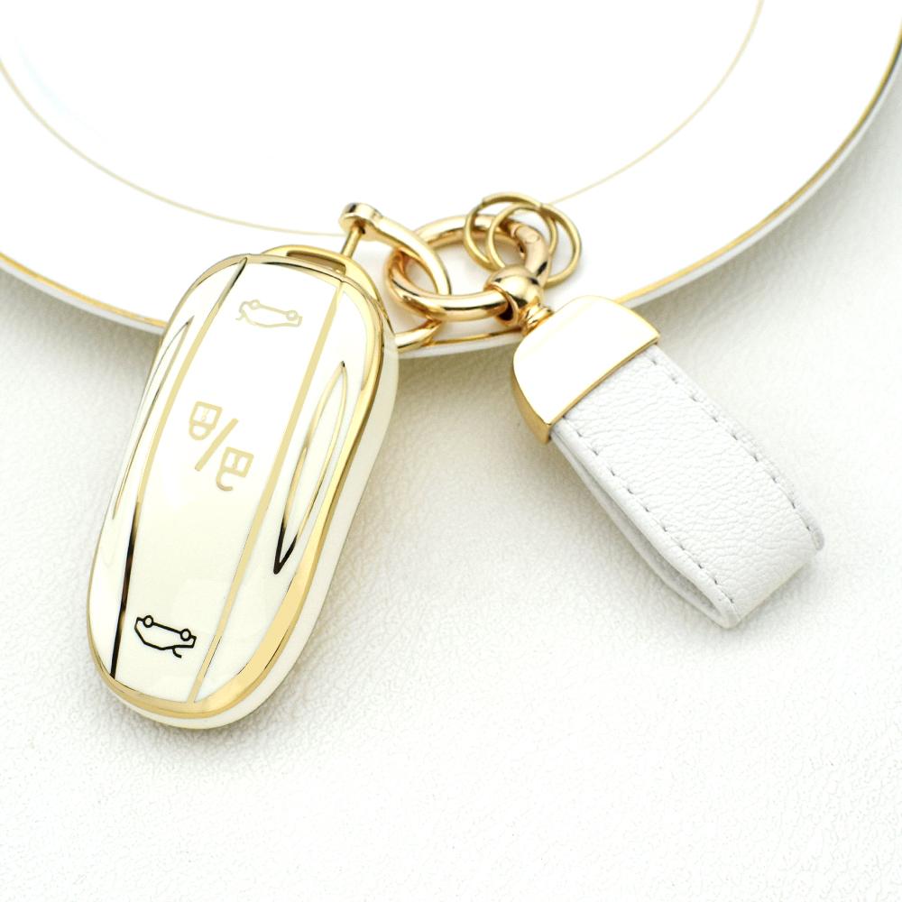 TPU Car Smart Key Case Cover For Tesla Model 3 Model X Model S Model Y Bag Protector Fob Band Shell Holder Keychain Accessories
