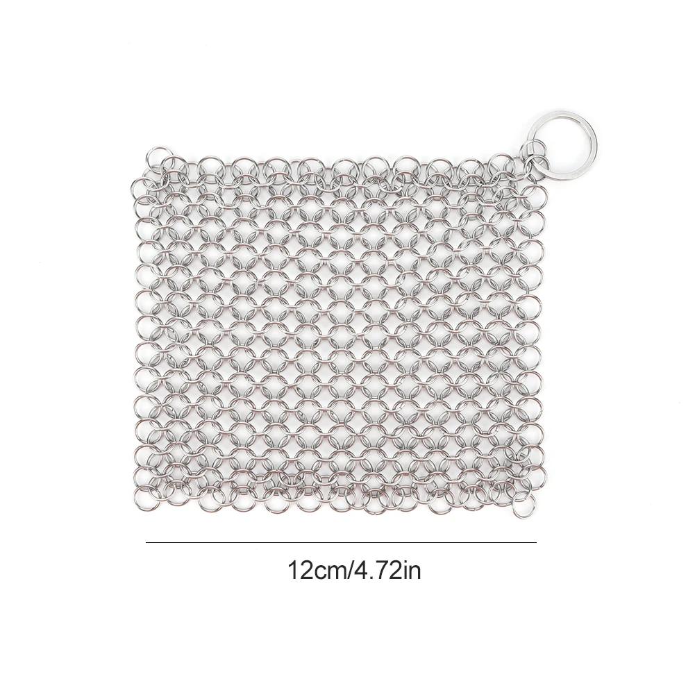Cast Iron Cleaner with Hanging Ring Cast Iron Scrubber Stainless Steel Pot Pans Cleaning Scrubber for Griddle Skillet Dutch Oven
