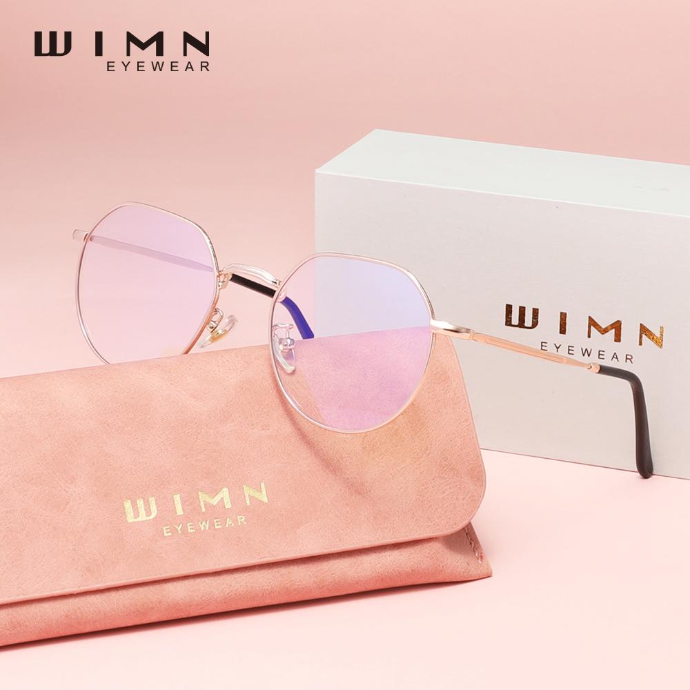 WIMN Fashion Women Round Anti-Blue Light Reading Glasses Men Alloy Transparent Lens Eye Glasses