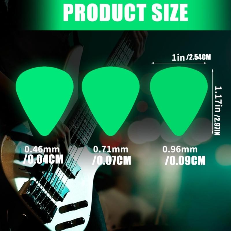 Acoustic Guitar Bass Pick Ukulele Plectrums Droplet Shape Luminously Electric Guitar Pick for Beginner Guitar Palyer