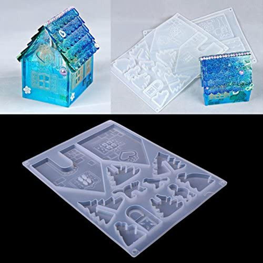

Making Tools Merry Christmas Christmas House Mold DIY Silicone Mould Cakes Chocolate Biscuits