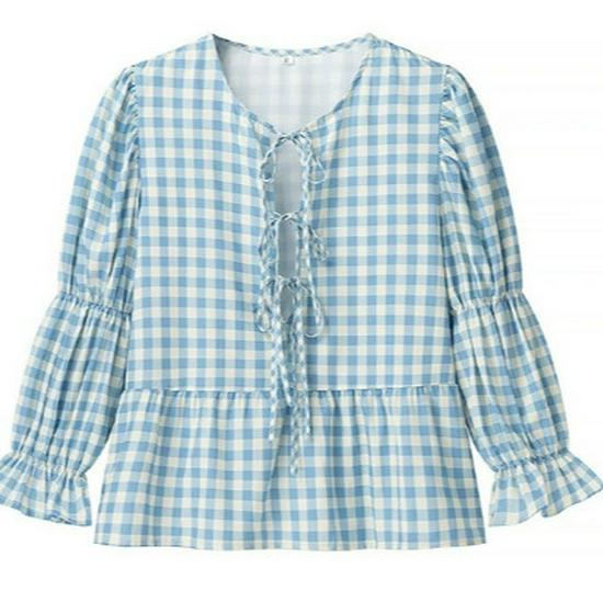 Spring 25 Styles: Women's European & American Plaid Print Shirt with French Flair