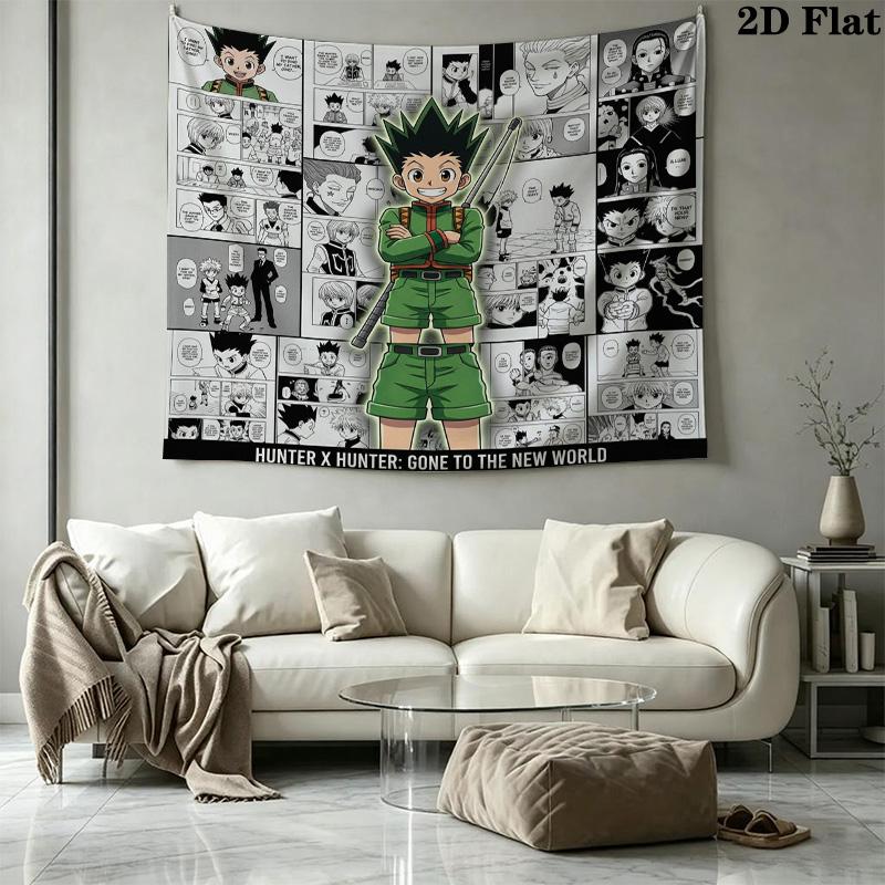 Hunter X Hunter Wall Tapestry Aesthetic Wall Hanging Printed Fabric Blanket Decorative Tapestries For Bedroom Living Room Home Decor