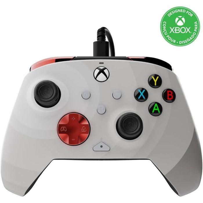 Manette de jeu - xbox - rematch advanced - filaire - radial white - pdp