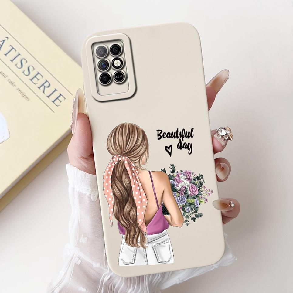 For Infinix Note 8i Note8 Back Cover On Infinix X6383 A692 Coque Funda Flower Butterfly Women Fashion Phone Case Liquid Silicone