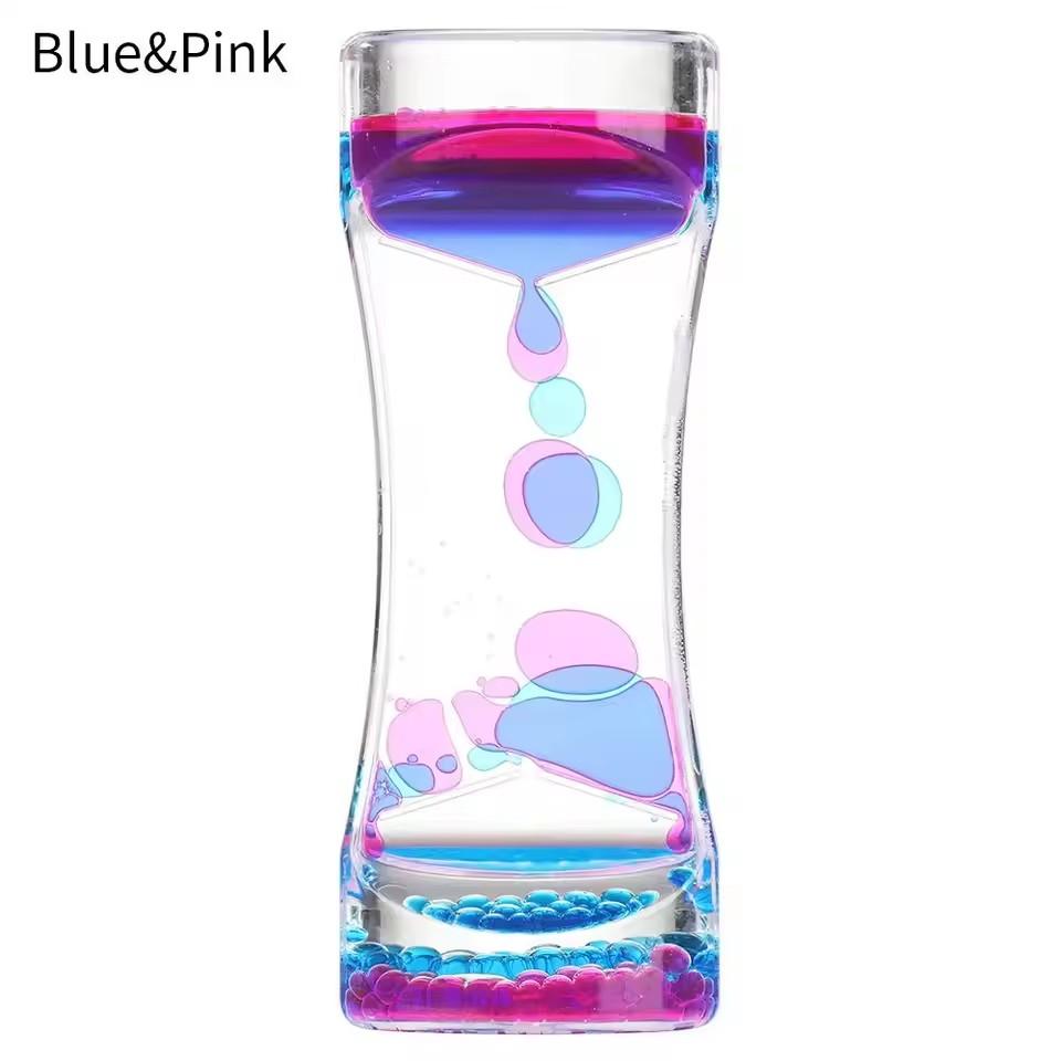 1PC Liquid Motion Bubbler Hourglasses Timer Movement Sensory Toys for Kids Adults Stress Relief Props Home Office Desktop Decor