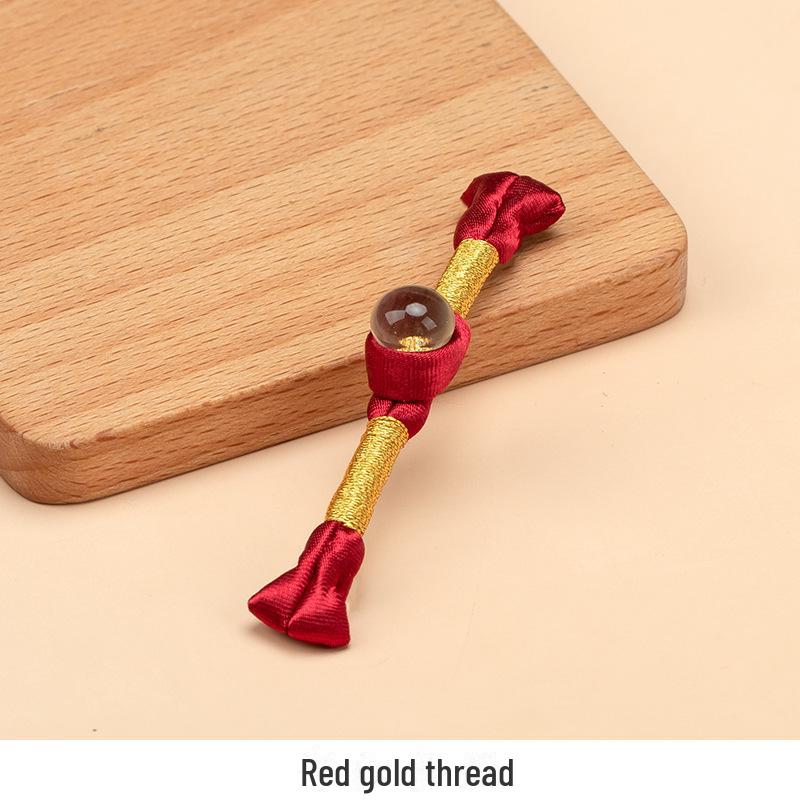 Hengmeihe Ręcznie Robiony Koralikowy Guzik Cheongsam ze Złotej Folii z Wykończeniem Złotą Nicią