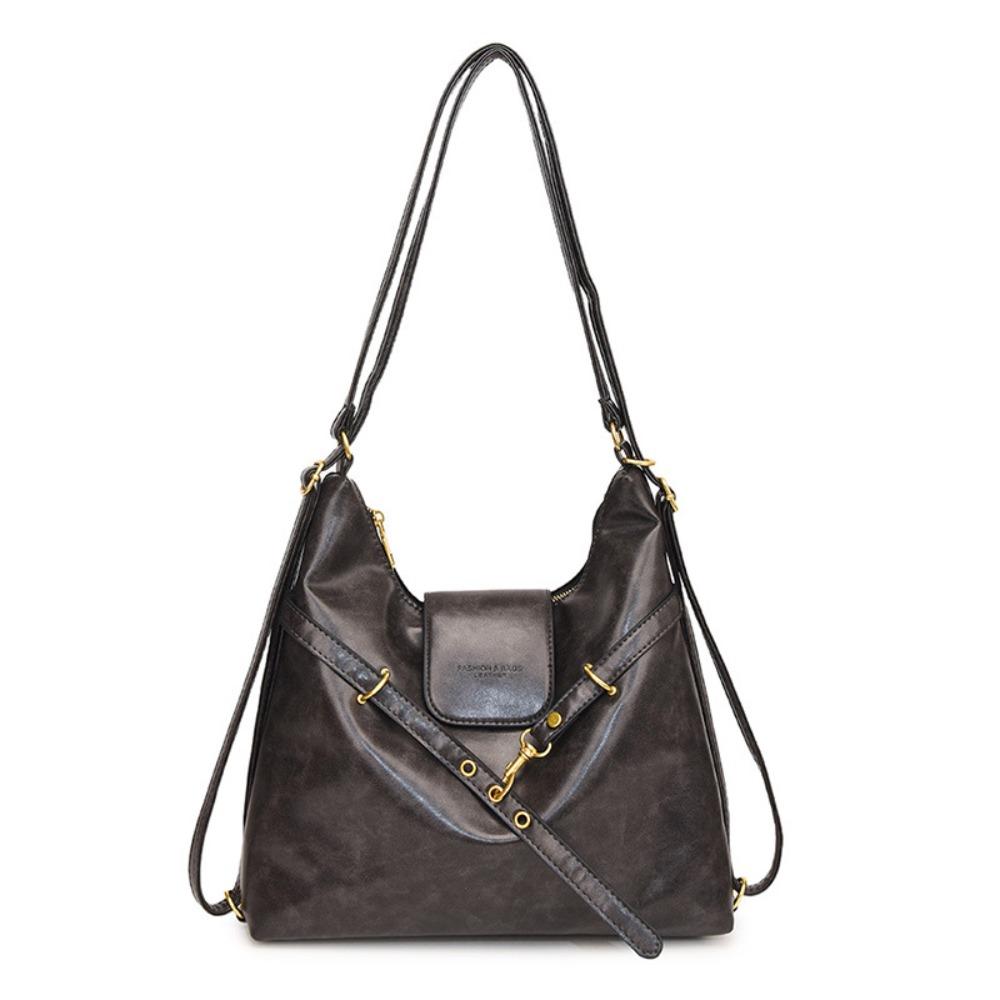 

Women Fashion PU Leather Crossbody Bag Durable Simple Shoulder Bag Adjustable Backpack Bag Girls Shoulder Bag чорний