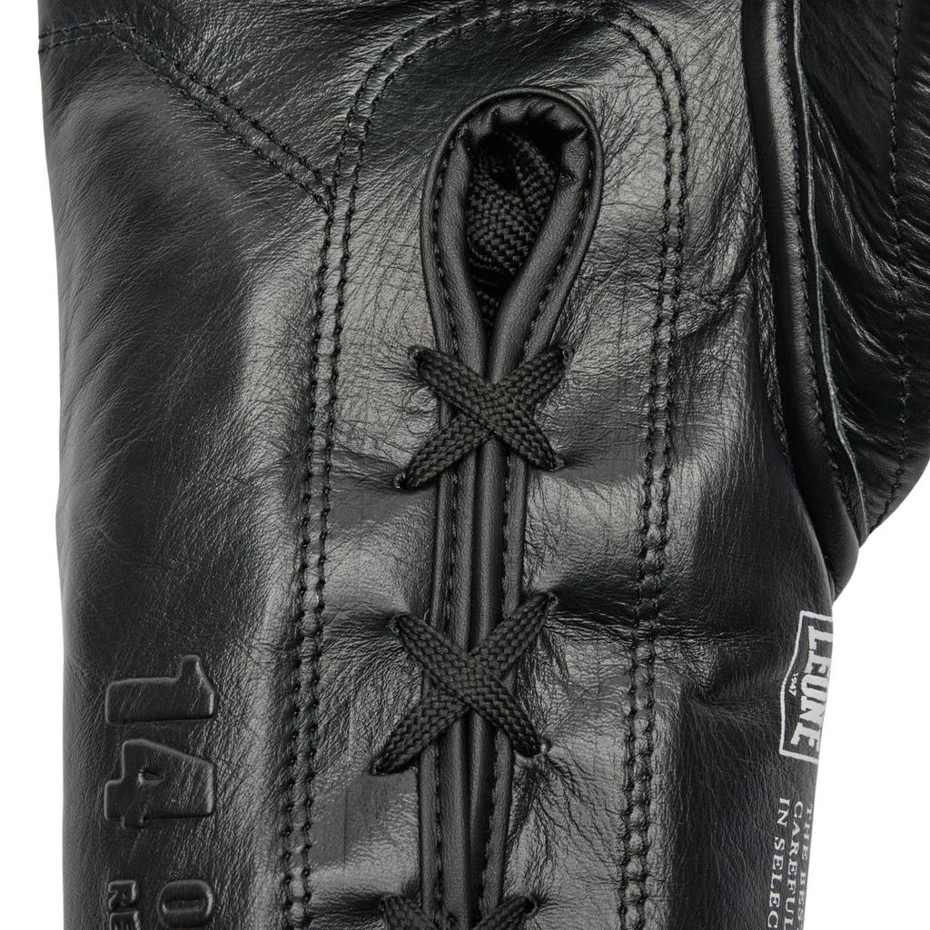 LEONE 1947 Boxhandschuhe Unisex Rindsleder Außen Latex Schwarz GN111L, [THE GREATEST], 100% Leder, 88% Polsterung, Schnürung (14oz), [Authentisches Produkt]