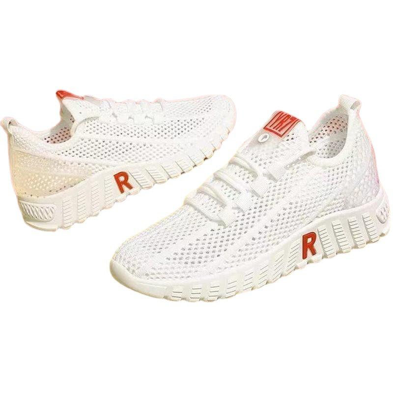Women's Versatile Summer Mesh Sneakers - Breathable Casual White Shoes