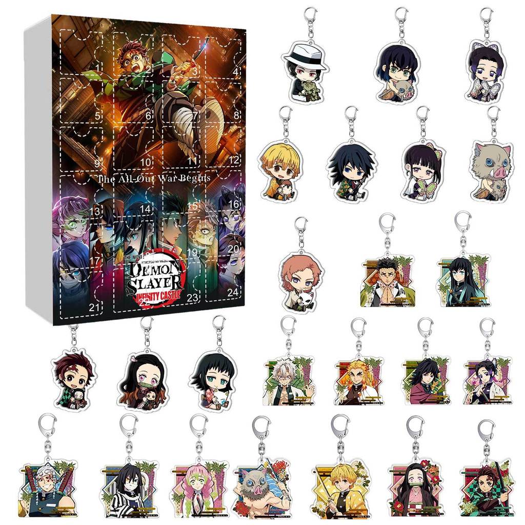 Demon Slayer Christmas Keychain Toy Gift With Acrylic Characters Accessories