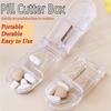 Durable Portable Pill Cutter Box Mini Clear Small Pill Boxes Tablet Cutter Splitter for Daily Use