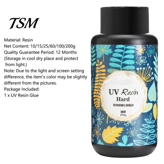 Resin Hard 1Bottle 10/15/25/60/100/200g Glue Transparent Reusable UV Lightweight Jewelry for Female