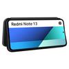 For Xiaomi Redmi Note 13 4G Leather Case Carbon Fiber Texture Phone Cover Magnetic Shock Absorbing