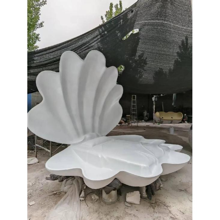 GFK Perlmutt Muschel Modell Skulptur Meeres-Thema Hochzeits-Hintergrund Große Muschel Außen-Dekoration Schmuckstück