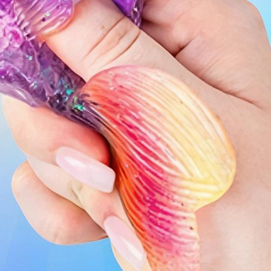 Klarer Goldfisch Quetschspielzeug Stressabbau Glitzer Mehrfarbiger Schwanzfisch Stress Zuckerball Sensorisches Spielzeug Weich Dekompression Fidget Spielzeug