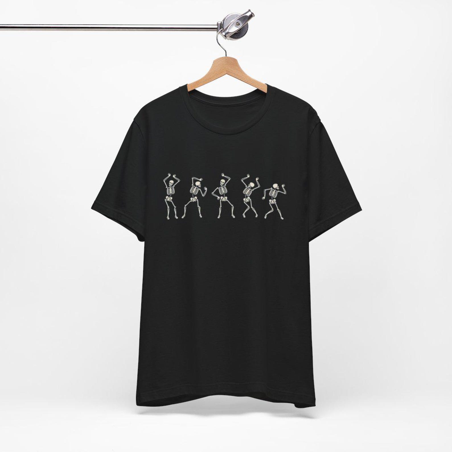 Dancing Skeleton Halloween T-Shirt: Unisex Fall Tee S