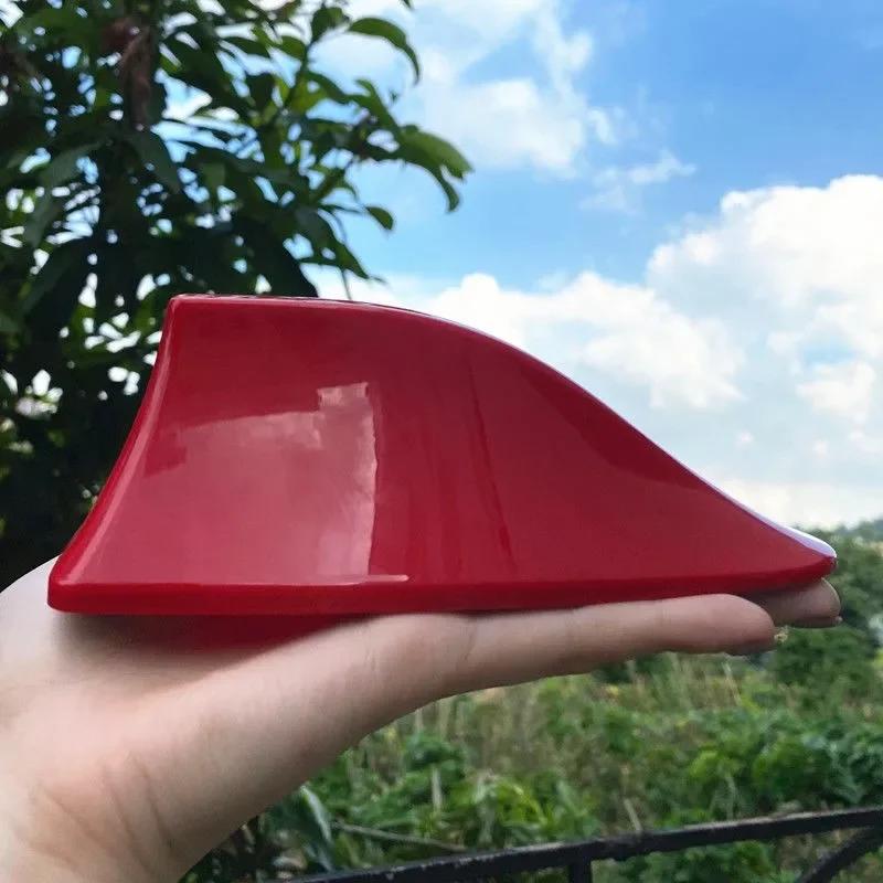 Car Shark Fin Antenna Cute Fin Shape Auto Roof Aerial Base Self Adhesive Radio Signal Universal Vehicle Accessories for Most Car