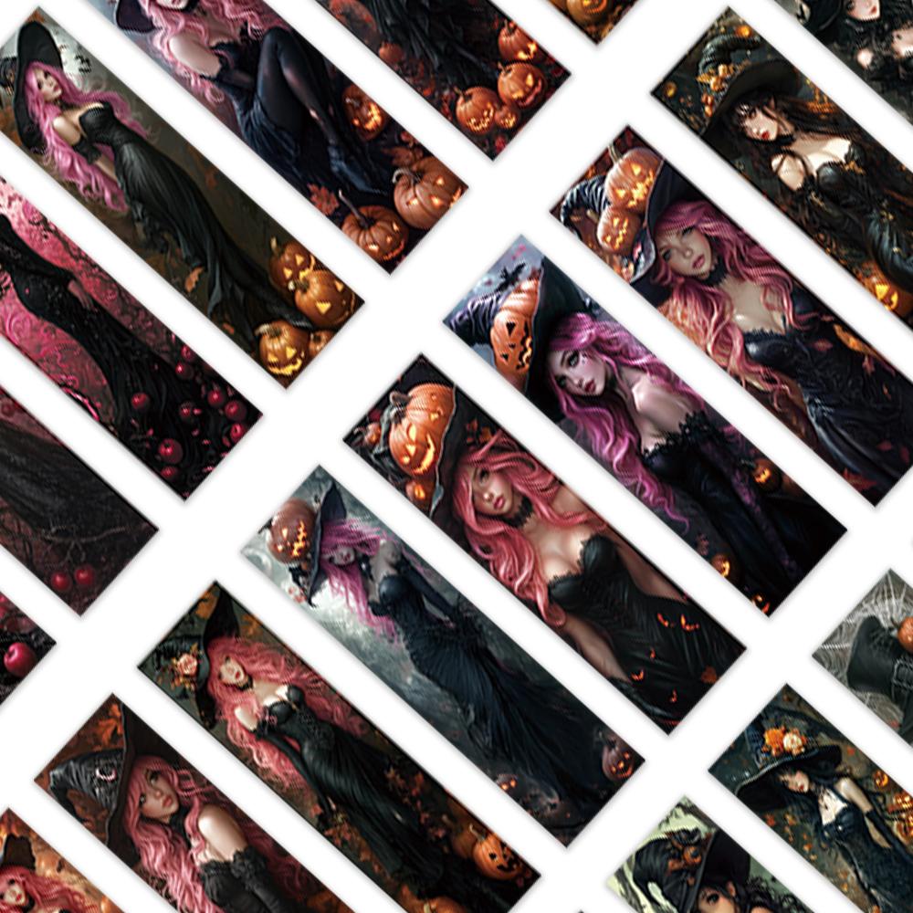 32pcs, Black Pink Gothic Witch bookmarks, Halloween, perfect for teachers, readers and book lovers, birthday gift