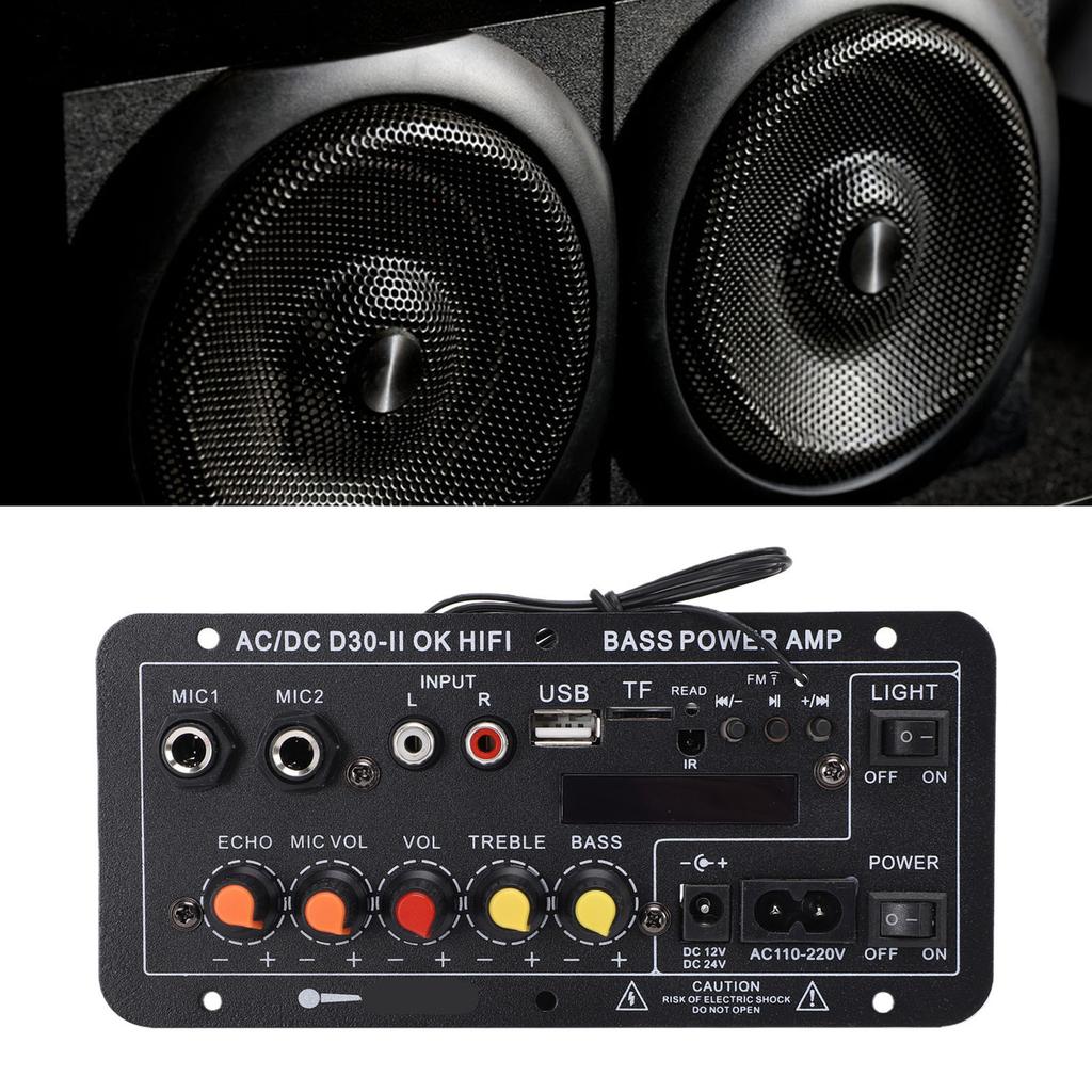 Audio Amplifier Board Bluetooth Power Amplifier Board with Digital Display MIC Input for Home Karaoke
