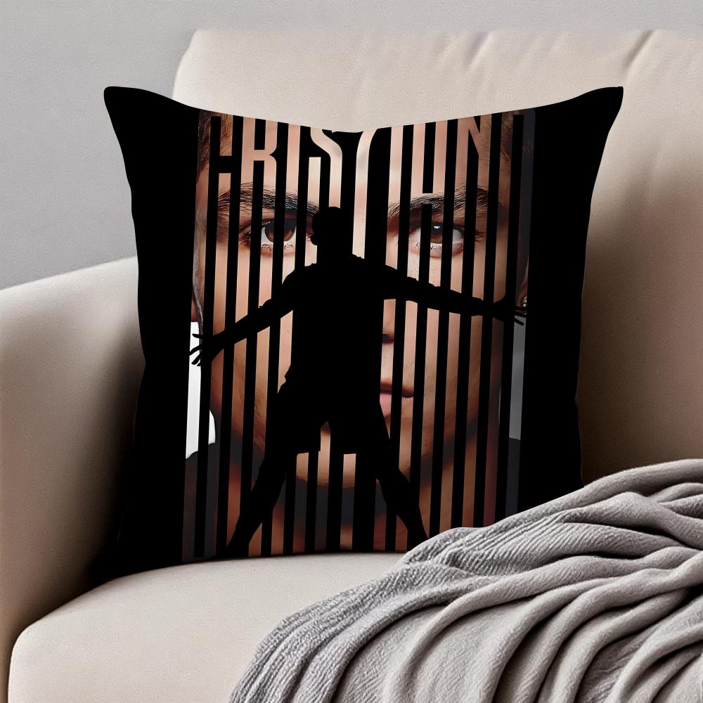 Legendary CR7 CCristiano Ronaldo Cushion Cover Pillowcase Antidustmite Invisible Zipper Short Plush Sofa Cushion