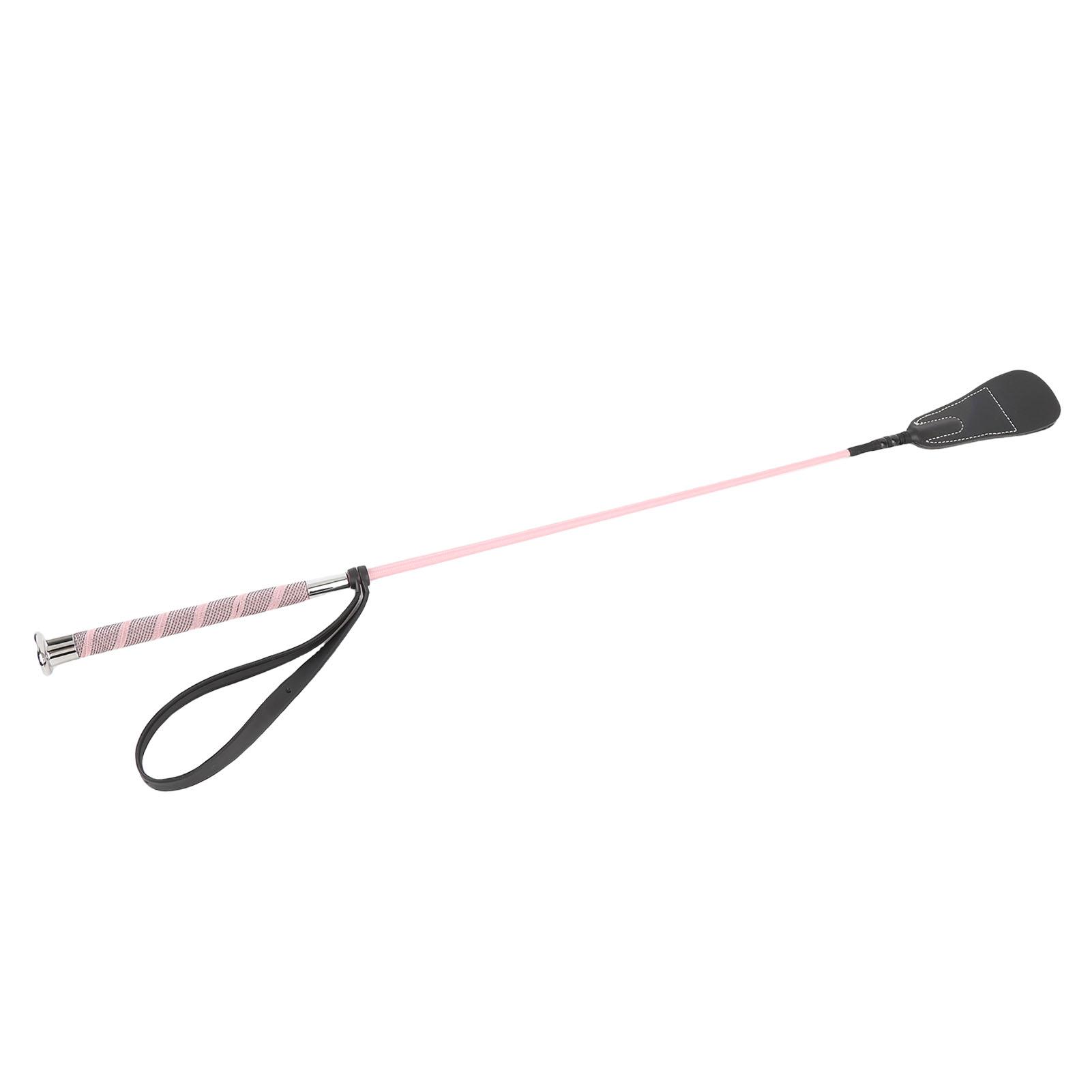 Bat do jazdy konnej Bat do ujeżdżenia Sprzęt jeździecki 68 cm z gumowym paskiem na nadgarstek Dłoń Pink
