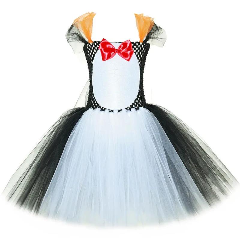 Disfraz de Pingüino para Niñas Halloween Carnaval Fiesta Actuación en Escenario Vestido Tutú Atuendo Disfraz de Animal Elegante para Niñas Ropa Linda