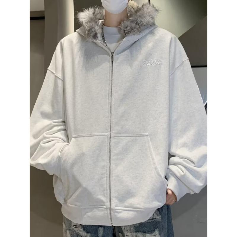 VAYLA Harajuku Casual Fur Patchwork Hooded Hoodies Women Y2k Aesthetic Loose Pocket Streetwear Coats Grunge Autumn Sweatshirts