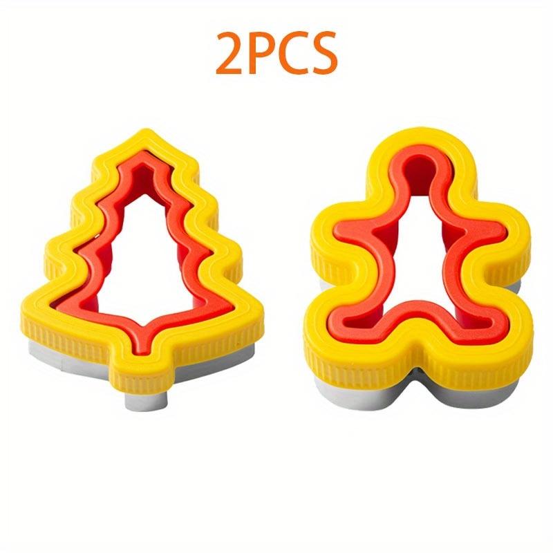 2Pcs Christmas Tree Gingerbread Man Sandwich Cutter Stainless Steel Cookie Bread Sealer DIY Breakfast and Lunch Baking Tools
