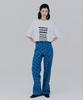 VEDERMI Heart Pattern Mid Blue Denim Pants
