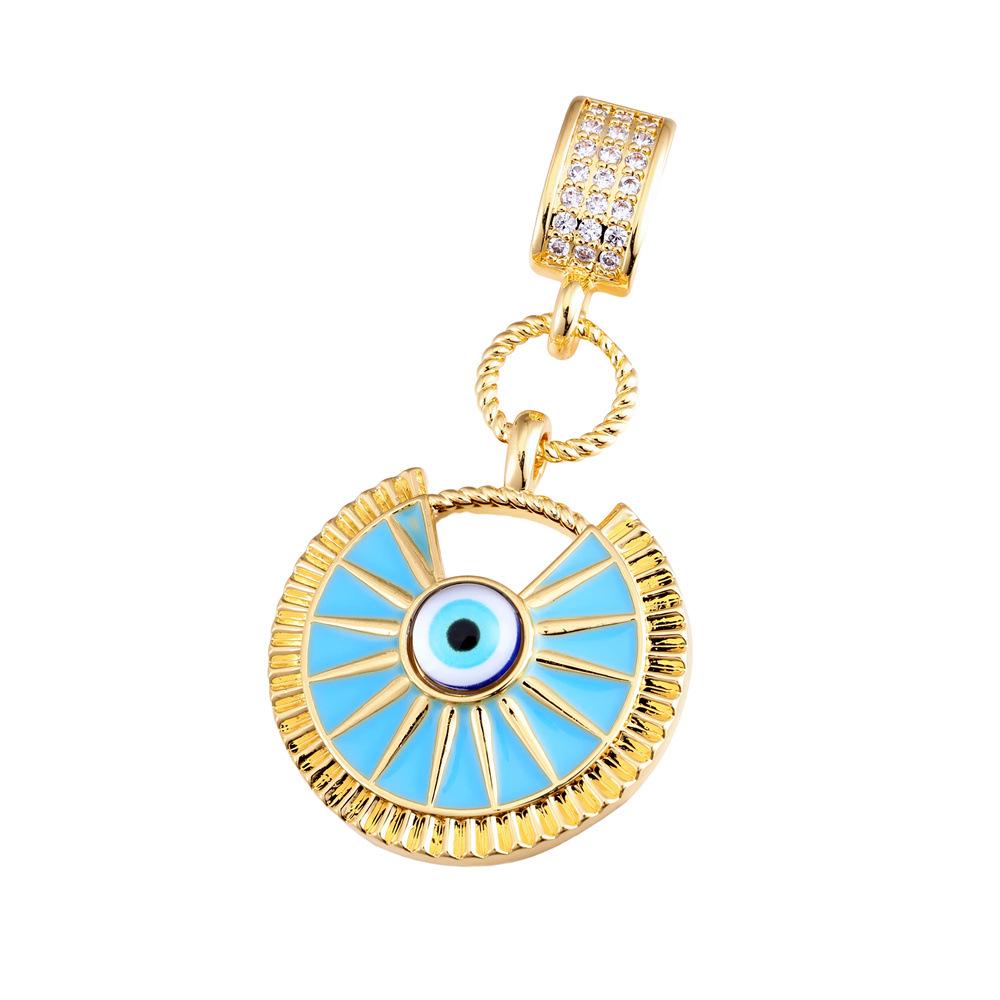 18K Gold Plated Devil's Eye Heart & Star Pendant Necklace