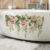 Painted Bright Roses Greenery Home Background Wall Beautification Wall Sticker