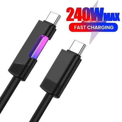 240W USB C To Type C To USBC Cable For iPhone 15 16 17 Series PD Fast Charging USB C Data Cord For Xiaomi OPPO Samsung