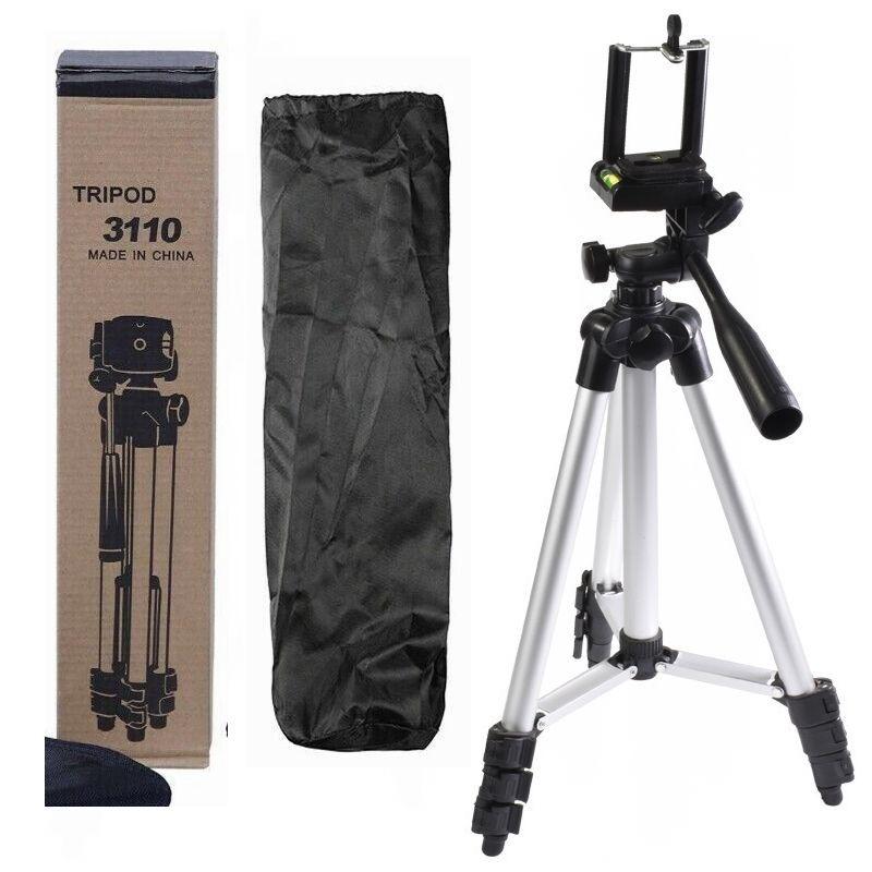 Tragbarer Aluminiumlegierungs-Stativständer für DSLR, Projektor & Mobiltelefon mit einziehbarem Handyhalter für Live-Streaming
