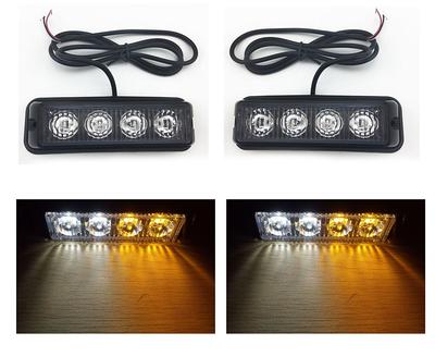 TASWK 4-LED Bulb Emergency Strobe Lights - Headlight and Taillight - 2 Pieces